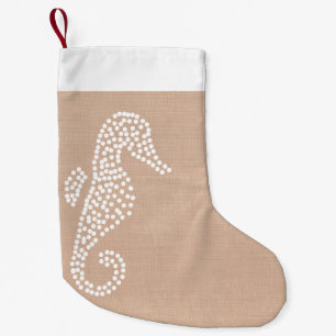 Petite Chaussette De Noël Vacances côtières de Noël d'hippocampe de plage