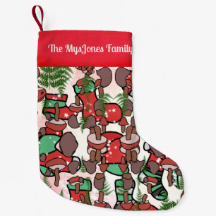 Petite Chaussette De Noël Vacances minimalistes rétro personnalisées