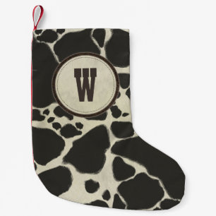 Petite Chaussette De Noël Vache blanche Holstein Cacher le Motif