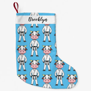 Petite Chaussette De Noël Vache mignonne en combinaison kung fu