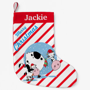 Petite Chaussette De Noël Vaches de campagne avec chapeaux de Noël Stocker N