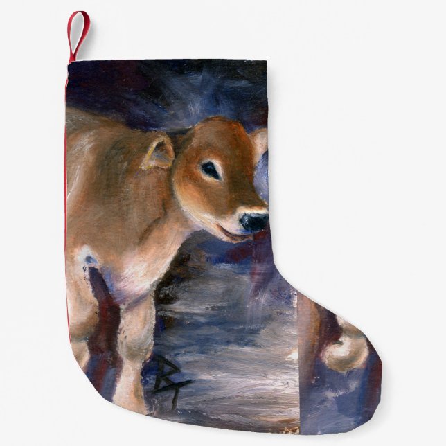 Petite Chaussette De Noël Veau de Suisse Brown (Devant)
