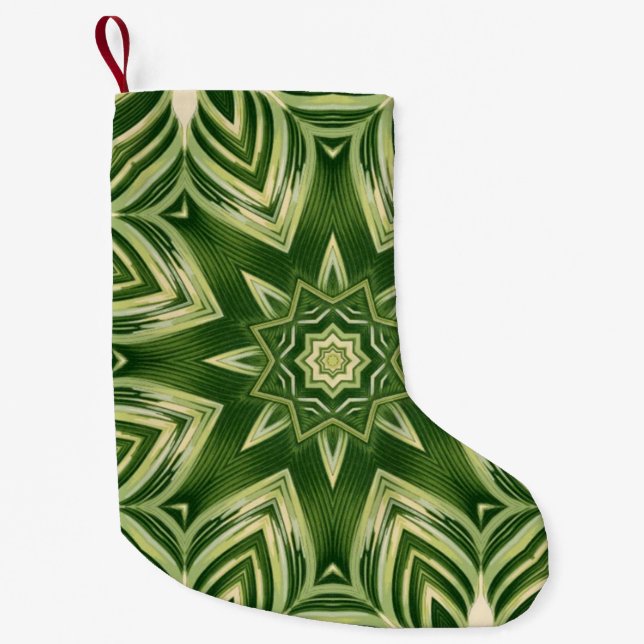 Petite Chaussette De Noël verdure abstraite botanique palmier tropical feuil (Devant)