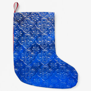 Petite Chaussette De Noël Verre bleu avec motif, verre, abstrait,