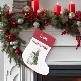 Petite Chaussette De Noël Vert et Rouge Alpaca Fleece Navidad