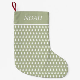 Petite Chaussette De Noël Vert moderne blanc sapin de Noël Nom du Motif