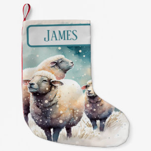 Petite Chaussette De Noël Vibes de Noël Aquarelle Mouton -