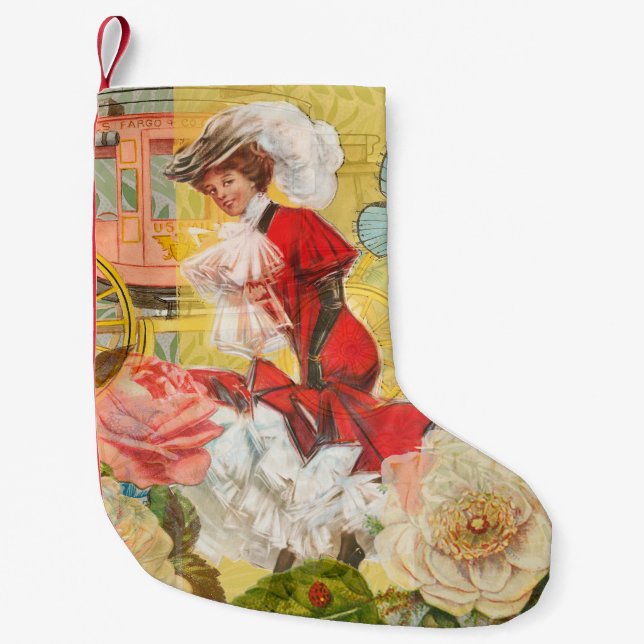 Petite Chaussette De Noël Victorian Lady Woman Fun Carriage (Devant)