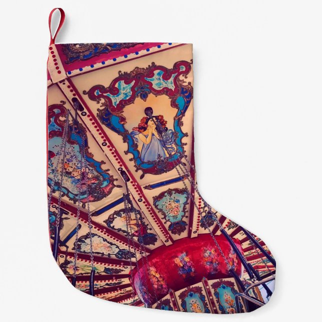 Petite Chaussette De Noël Vintage Chars Swing Fairground (Devant)