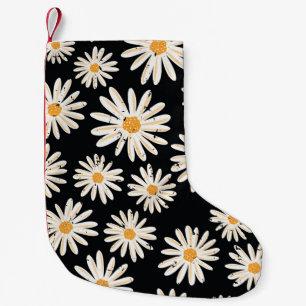 Petite Chaussette De Noël Vintage Daisy fleurs sans couture motif vintage. D