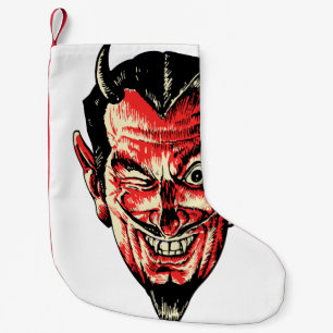 Petite Chaussette De Noël Vintage Halloween Red Devil Head