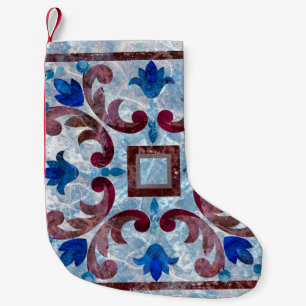 Petite Chaussette De Noël Vintage tuile italienne avec motif marocain abstra