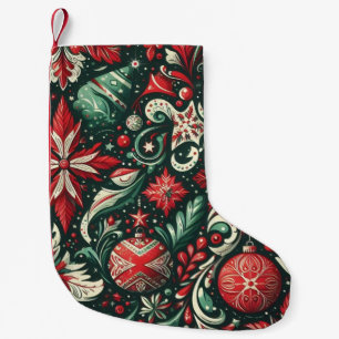 Petite Chaussette De Noël Vintage/Whimsical/Noël/Rouge et Vert