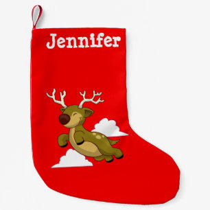 Petite Chaussette De Noël Volant personnalisé rennes de Noël