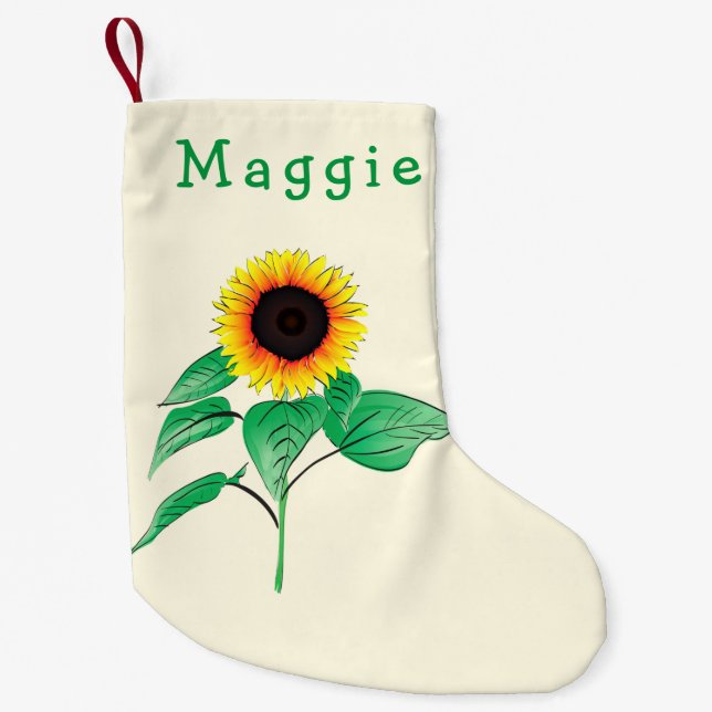 Petite Chaussette De Noël Votre nom tournesol Noël Stocker (Devant)