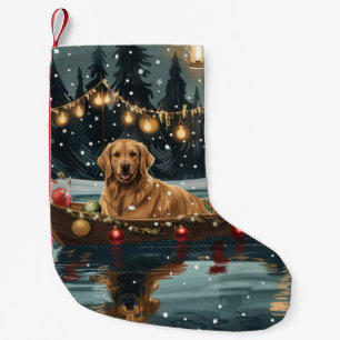 Petite Chaussette De Noël Voyage de Noël du Golden Retriever