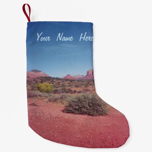 Petite Chaussette De Noël Vue de désert personnalisée (Devant)