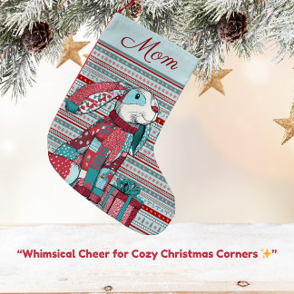Petite Chaussette De Noël Whimsical Bunny 