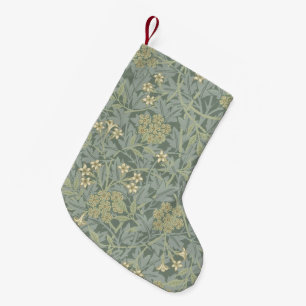 Petite Chaussette De Noël William Morris Jasmine Bleu Vert Art Botanique