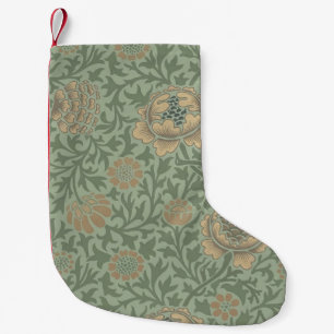 Petite Chaussette De Noël William Morris motif floral Grafton vert sauge