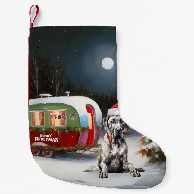 Petite Chaussette De Noël Winter Great Dane Caravan Christmas Adventure (Devant)