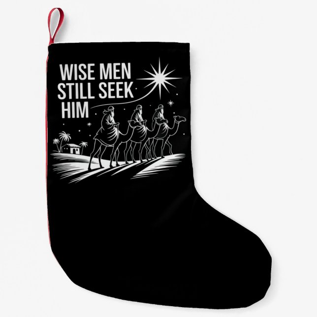 Petite Chaussette De Noël Wise Men Still Seek Him Christian Christmas Jésus (Devant)