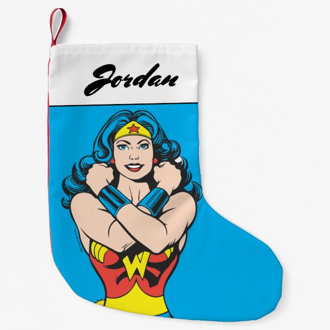 Petite Chaussette De Noël Wonder Woman Bras Croisés (Devant)