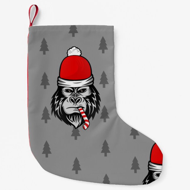 Petite Chaussette De Noël xmas santa claus gorilla (Devant)