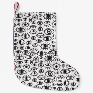 Petite Chaussette De Noël Yeux dessinés à la main : Doodle Arrière - plan sa