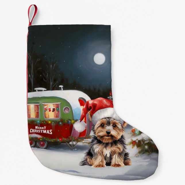 Petite Chaussette De Noël Yorkshire Terrier Caravan Christmas Adventure (Devant)