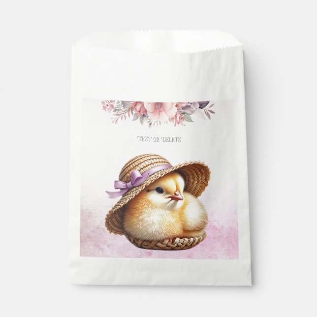 Petite chic rose ruban Favoriser les sacs (Devant)