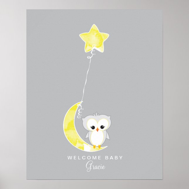 Petite chouette | Baby shower Livre d'or Imprimer (Devant)