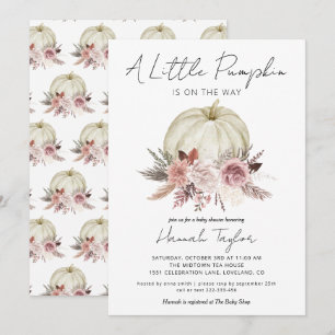 Petite Citrouille Invitation Baby shower fille