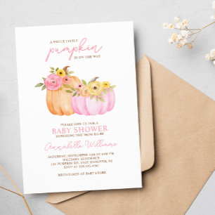 Petite Citrouille Invitation Baby shower fille
