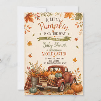 Petite Citrouille Invitation de Baby Shower Automn