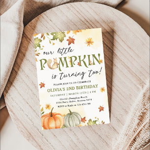 Petite Citrouille Invitation de fête du 2e anniver
