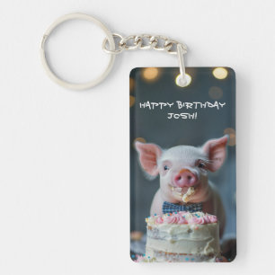 Petite colle de porc sur un gâteau d'anniversaire
