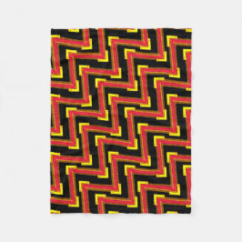 Petite couverture polaire rouge noir et jaune