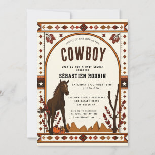 Petite Cowboy Baby shower moderne Invitation