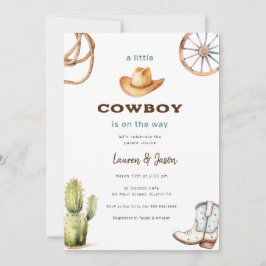 Petite Cowboy Baby shower moderne Invitation