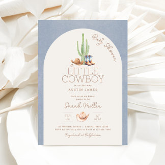 Petite cowboy sur le chemin Baby shower Invitation