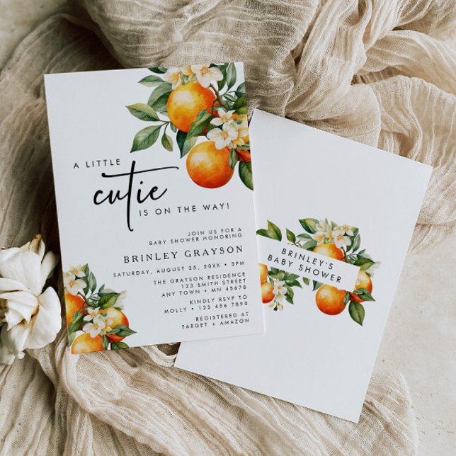 Petite Cutie Baby shower Invitation Citrus Orange (Créateur téléchargé)