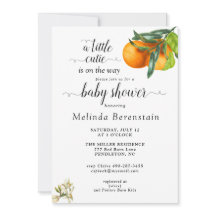 Petite Cutie Orange Baby shower Invitation