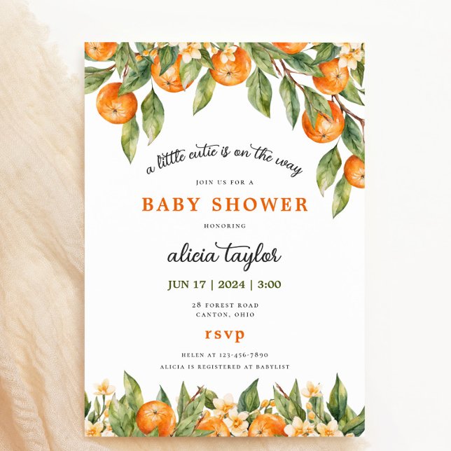 Petite Cutie Orange Baby shower Invitation (Créateur téléchargé)