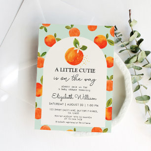 Petite Cutie Orange Baby shower Invitation