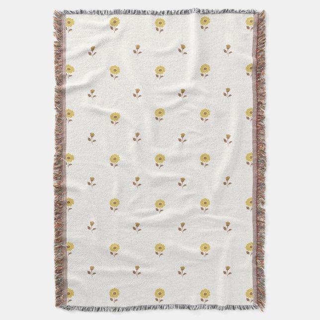 Petite Daisy Dreams Yellow Brown Decke (Vorderseite Vertikal)