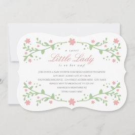 Petite Dame Baby shower douce Invitation