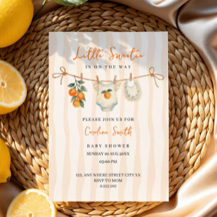 petite douce orange invitation de baby shower mign