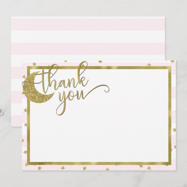 Petite étoile scintillante carte de remerciement r (Devant / Derrière)