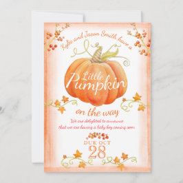 Petite faire-part de grossesse citrouille aquarell